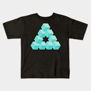 Optical illusion triangle #2 - ice cubes Kids T-Shirt